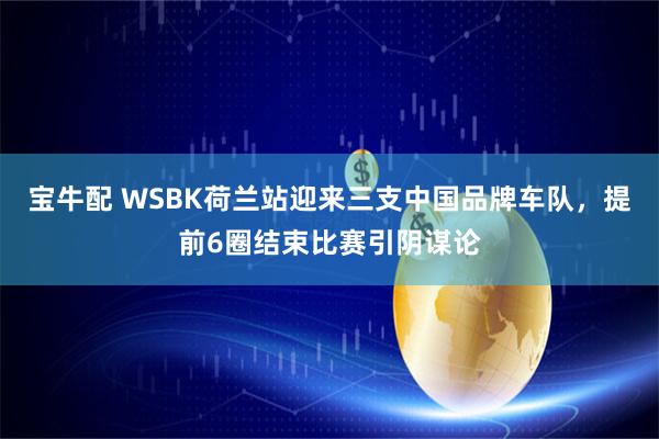 宝牛配 WSBK荷兰站迎来三支中国品牌车队，提前6圈结束比赛引阴谋论
