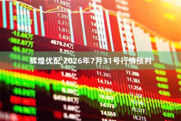 辉煌优配 2026年7月31号行情预判