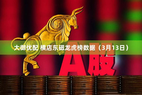大御优配 横店东磁龙虎榜数据（3月13日）