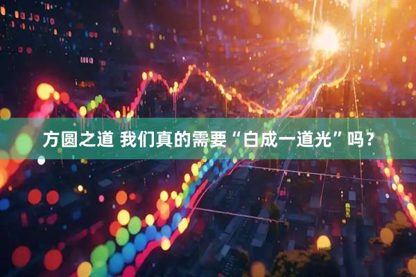 方圆之道 我们真的需要“白成一道光”吗？