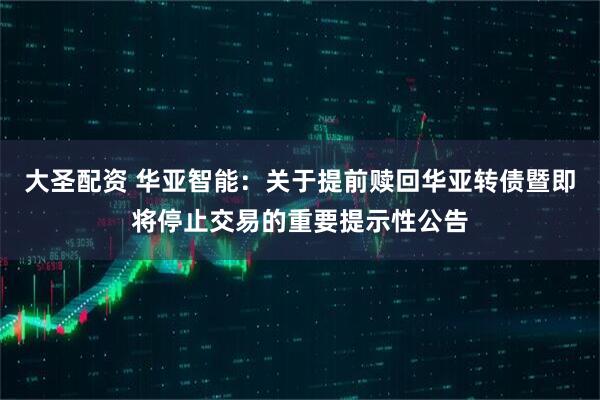 大圣配资 华亚智能：关于提前赎回华亚转债暨即将停止交易的重要提示性公告